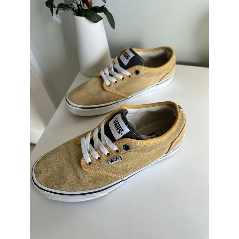 Vans Atwood Low Men's 8 Mustard Yellow Gold Suede Skate Shoes Sneakers 751505